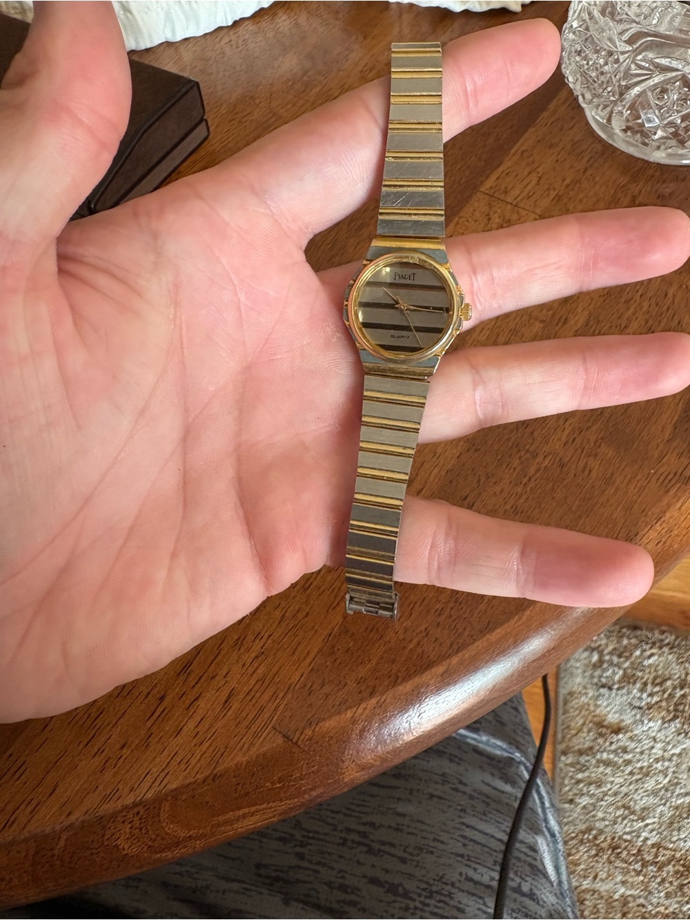 Piaget Two-Tone Silver and Gold Slim Bracelet Watch